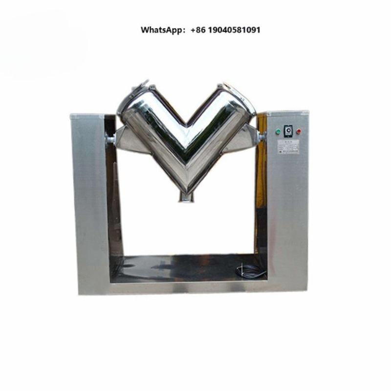 Blender - Mini V-Typ 100L Edelstahl Protein-Gewürz-Pulver-Mixer Lebensmittelverarbeitungs-Trockenpulver-Mischmaschine
