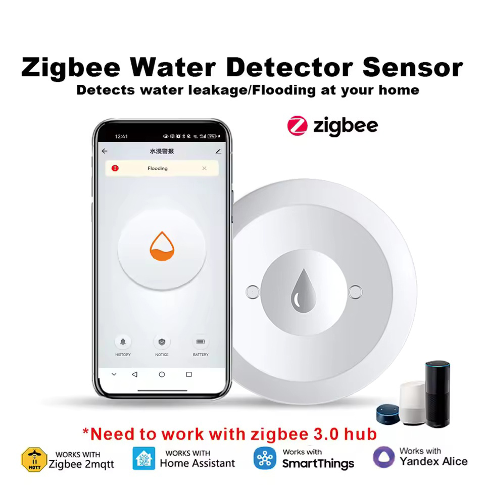 Kitchen Appliances Video - Zigbee Wassersensor, Hochwassermelder, App-Fernüberwachung für Küche/Bad,