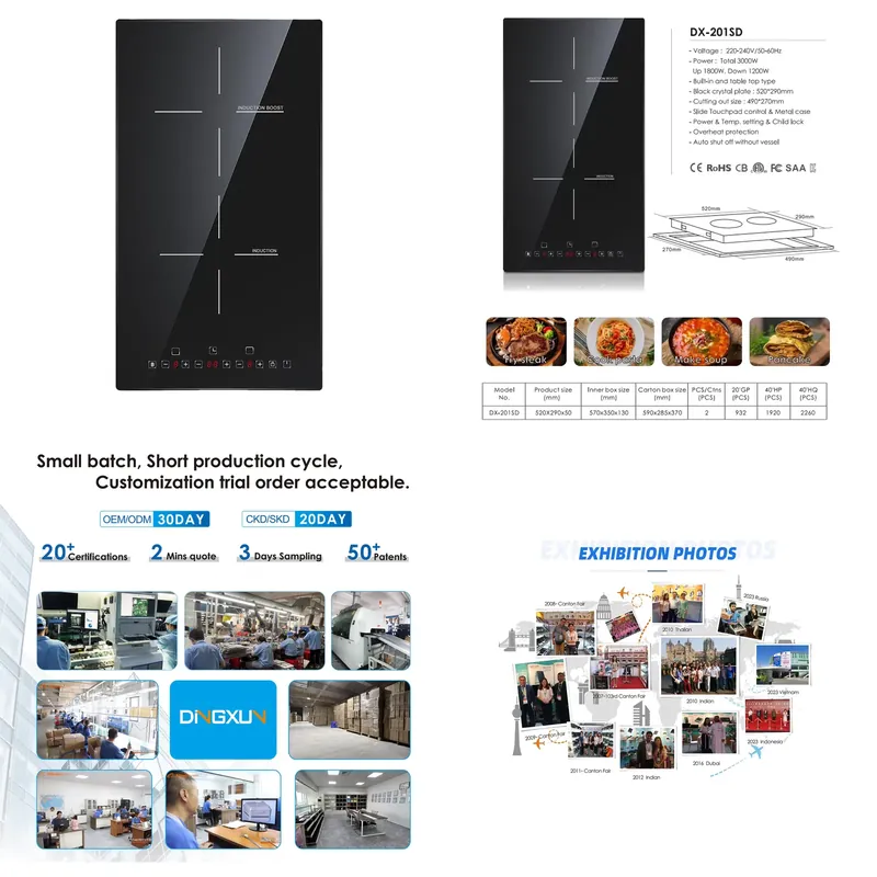 Induction Cooker - Hocheffizientes 2-Brenner Elektro-Induktionskochfeld zum Fabrikpreis, Tischmodell-Induktionskocher