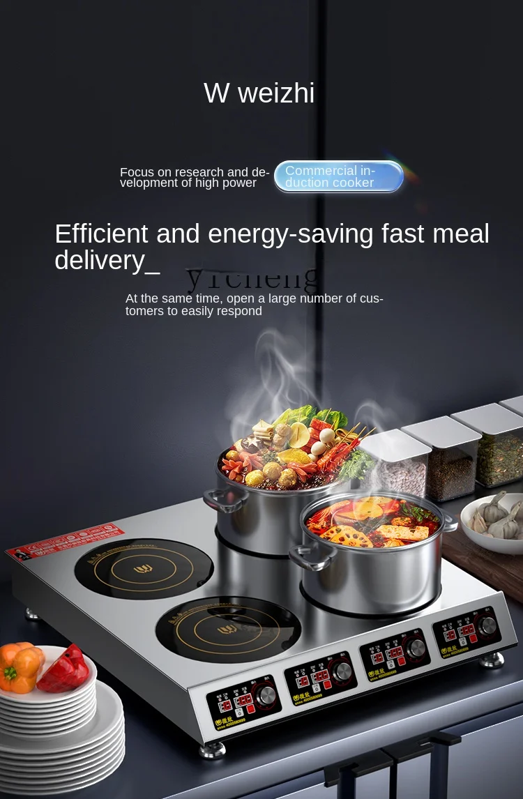 Induction Cooker - Kommerzieller Induktionsherd mit mehreren Kochfeldern, 3500