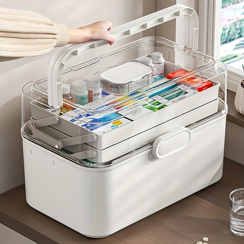 Kitchen Appliances Cabinet - Große Medikamentenaufbewahrungsbox/Verteilbox mit transparentem Deckel –